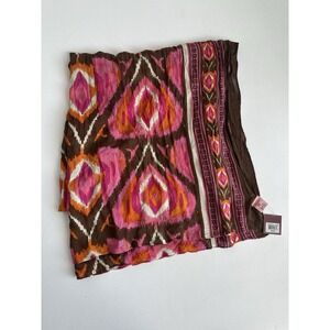 NWT Theodora & Callum Scarf Shawl Wrap Boho Pink Brown  80 x 40" (b60)